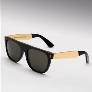 Super flat top black and gold sunglasses